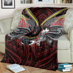 Custom Penrith Panthers Blanket Black Panther Warrior Polynesia Islander Rugby Mascot