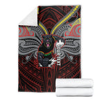 Custom Penrith Panthers Blanket Black Panther Warrior Polynesia Islander Rugby Mascot