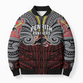 Custom Penrith Panthers Bomber Puffer Jacket Black Panther Warrior Polynesia Islander Rugby Mascot