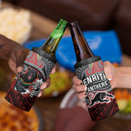 Custom Penrith Panthers 4 in 1 Can Cooler Tumbler Black Panther Warrior Polynesia Islander Rugby Mascot