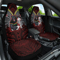 Custom Penrith Panthers Car Seat Cover Black Panther Warrior Polynesia Islander Rugby Mascot