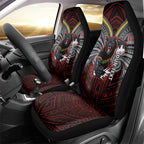 Custom Penrith Panthers Car Seat Cover Black Panther Warrior Polynesia Islander Rugby Mascot
