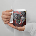 Custom Penrith Panthers Ceramic Mug Black Panther Warrior Polynesia Islander Rugby Mascot