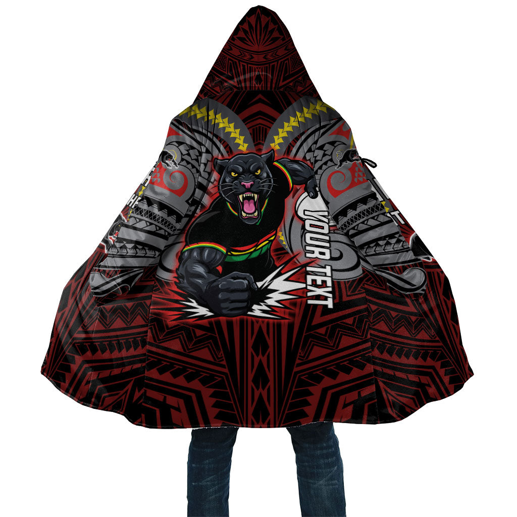 Custom Penrith Panthers Cloak Black Panther Warrior Polynesia Islander Rugby Mascot