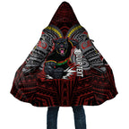 Custom Penrith Panthers Cloak Black Panther Warrior Polynesia Islander Rugby Mascot