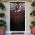 Custom Penrith Panthers Door Cover Black Panther Warrior Polynesia Islander Rugby Mascot