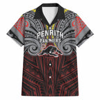 Custom Penrith Panthers Hawaiian Shirt Black Panther Warrior Polynesia Islander Rugby Mascot