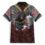 Custom Penrith Panthers Hawaiian Shirt Black Panther Warrior Polynesia Islander Rugby Mascot