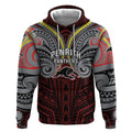 Custom Penrith Panthers Hoodie Black Panther Warrior Polynesia Islander Rugby Mascot
