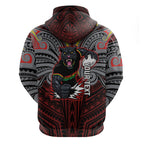 Custom Penrith Panthers Hoodie Black Panther Warrior Polynesia Islander Rugby Mascot