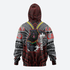 Custom Penrith Panthers Hoodie Black Panther Warrior Polynesia Islander Rugby Mascot