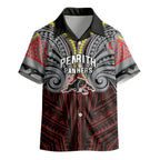 Custom Penrith Panthers Kid Hawaiian Shirt Black Panther Warrior Polynesia Islander Rugby Mascot