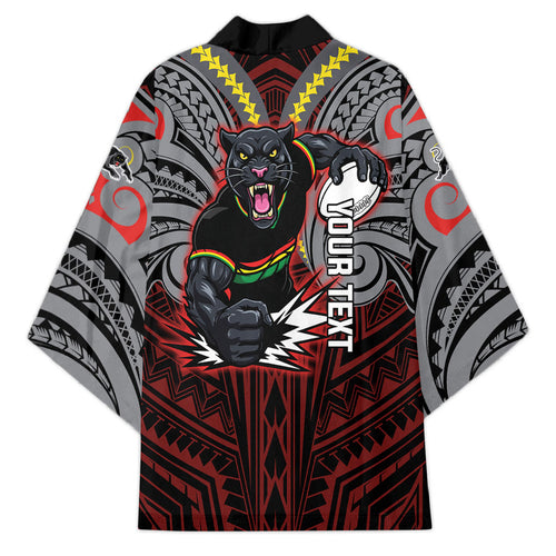 Custom Penrith Panthers Kimono Black Panther Warrior Polynesia Islander Rugby Mascot