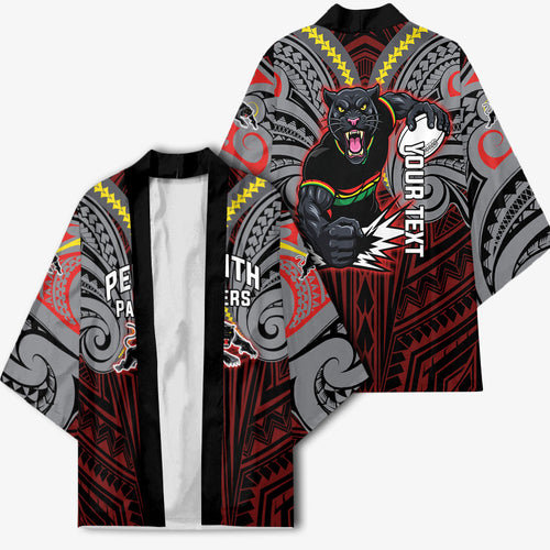 Custom Penrith Panthers Kimono Black Panther Warrior Polynesia Islander Rugby Mascot