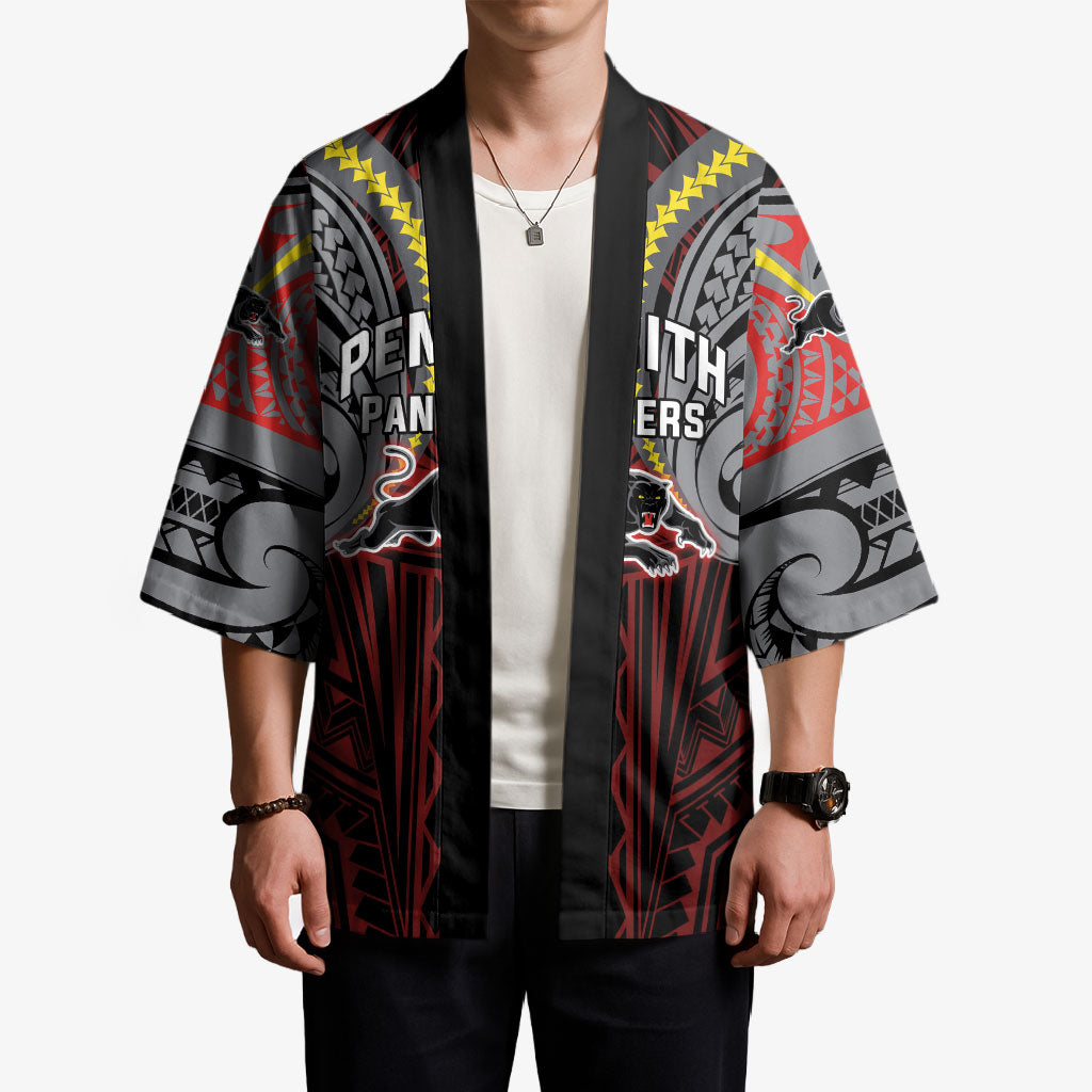 Custom Penrith Panthers Kimono Black Panther Warrior Polynesia Islander Rugby Mascot