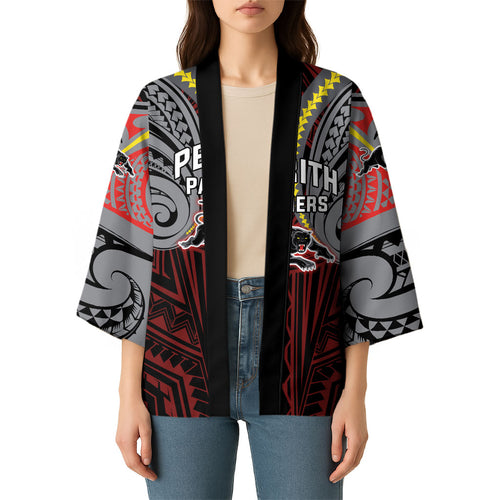 Custom Penrith Panthers Kimono Black Panther Warrior Polynesia Islander Rugby Mascot
