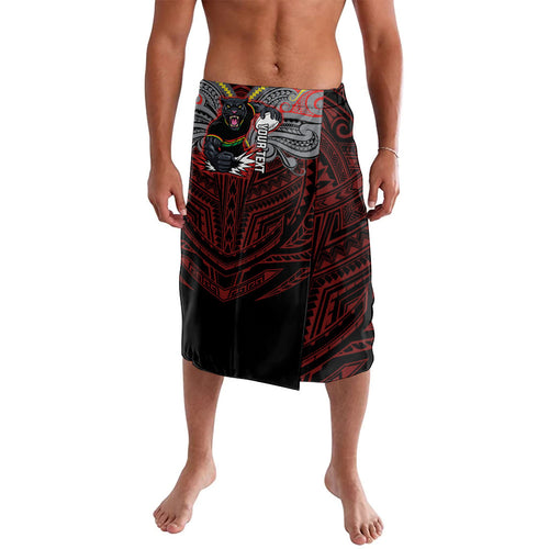 Custom Penrith Panthers Lavalava Black Panther Warrior Polynesia Islander Rugby Mascot