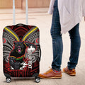 Custom Penrith Panthers Luggage Cover Black Panther Warrior Polynesia Islander Rugby Mascot