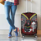 Custom Penrith Panthers Luggage Cover Black Panther Warrior Polynesia Islander Rugby Mascot
