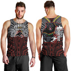 Custom Penrith Panthers Men Tank Top Black Panther Warrior Polynesia Islander Rugby Mascot