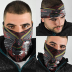 Custom Penrith Panthers Neck Gaiter Black Panther Warrior Polynesia Islander Rugby Mascot