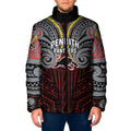 Custom Penrith Panthers Padded Jacket Black Panther Warrior Polynesia Islander Rugby Mascot