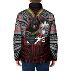 Custom Penrith Panthers Padded Jacket Black Panther Warrior Polynesia Islander Rugby Mascot