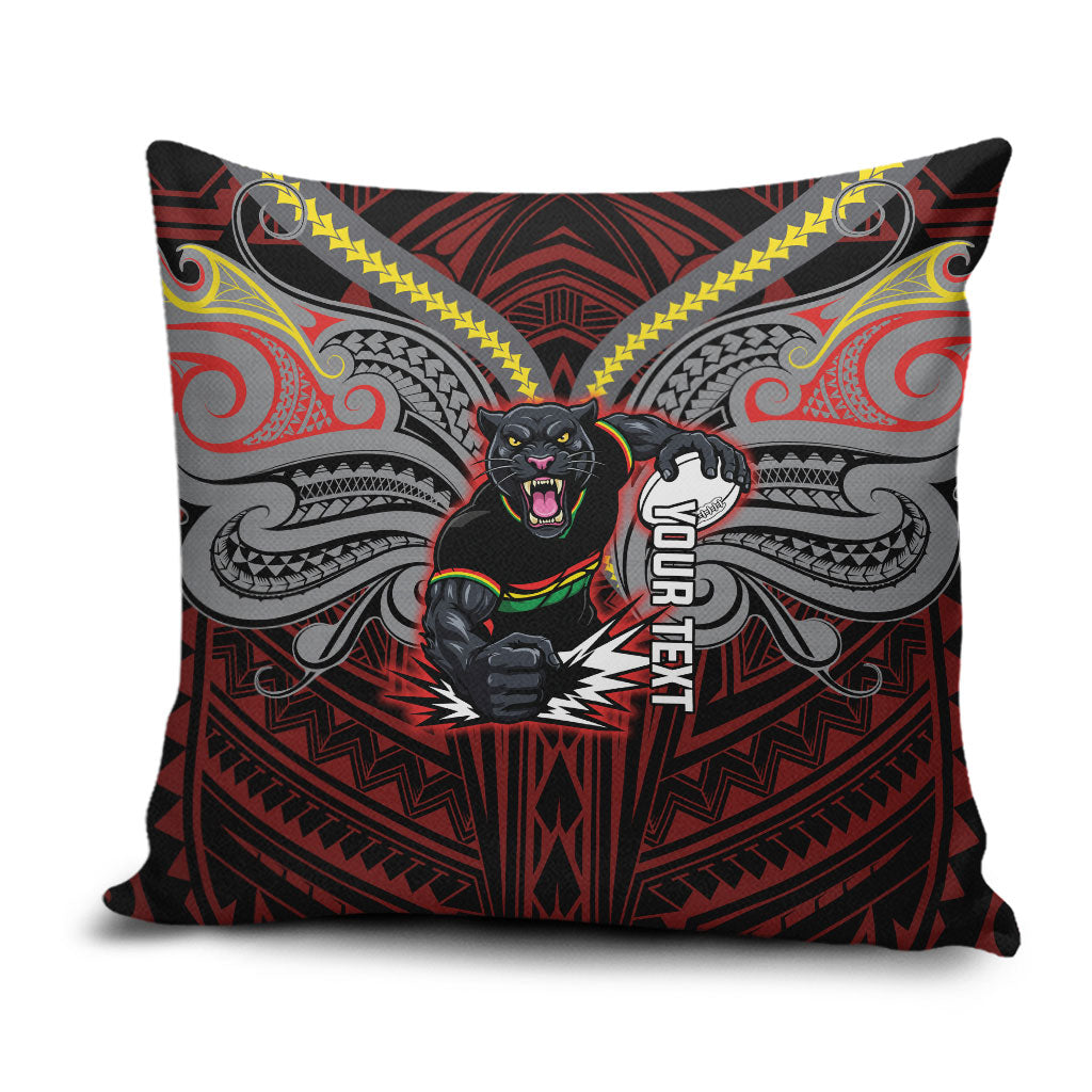 Custom Penrith Panthers Pillow Cover Black Panther Warrior Polynesia Islander Rugby Mascot