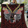 Custom Penrith Panthers Quilt Black Panther Warrior Polynesia Islander Rugby Mascot