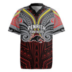 Custom Penrith Panthers Rugby Jersey Black Panther Warrior Polynesia Islander Rugby Mascot