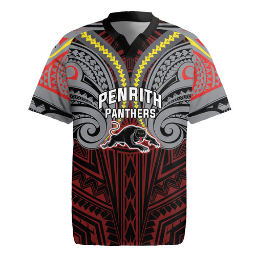 Custom Penrith Panthers Rugby Jersey Black Panther Warrior Polynesia Islander Rugby Mascot