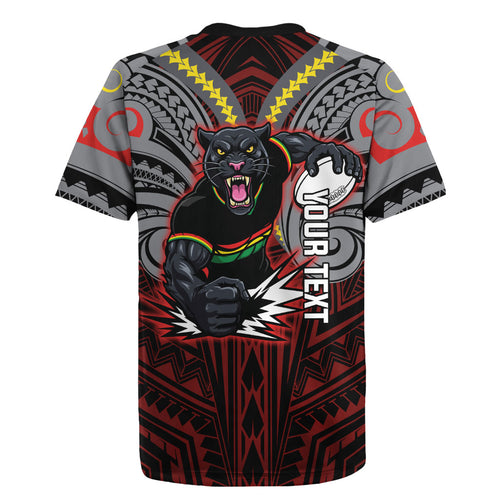 Custom Penrith Panthers Rugby Jersey Black Panther Warrior Polynesia Islander Rugby Mascot