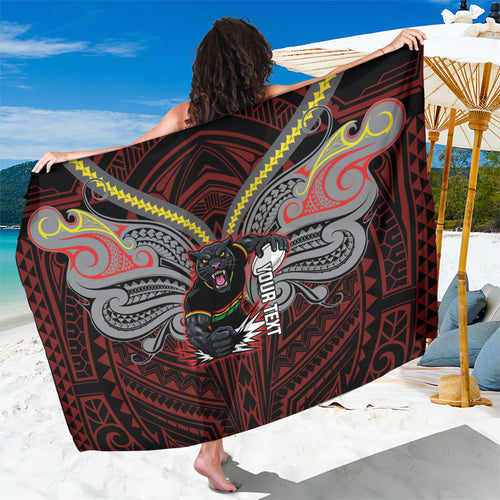 Custom Penrith Panthers Sarong Black Panther Warrior Polynesia Islander Rugby Mascot