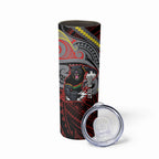 Custom Penrith Panthers Skinny Tumbler Black Panther Warrior Polynesia Islander Rugby Mascot