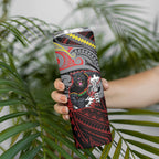 Custom Penrith Panthers Skinny Tumbler Black Panther Warrior Polynesia Islander Rugby Mascot