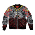 Custom Penrith Panthers Sleeve Zip Bomber Jacket Black Panther Warrior Polynesia Islander Rugby Mascot