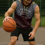 Custom Penrith Panthers Sleeveless Hoodie Black Panther Warrior Polynesia Islander Rugby Mascot