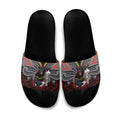 Custom Penrith Panthers Slide Sandals Black Panther Warrior Polynesia Islander Rugby Mascot