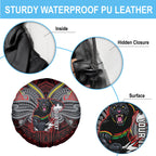Custom Penrith Panthers Spare Tire Cover Black Panther Warrior Polynesia Islander Rugby Mascot