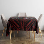 Custom Penrith Panthers Tablecloth Black Panther Warrior Polynesia Islander Rugby Mascot