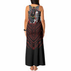 Custom Penrith Panthers Tank Maxi Dress Black Panther Warrior Polynesia Islander Rugby Mascot
