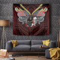 Custom Penrith Panthers Tapestry Black Panther Warrior Polynesia Islander Rugby Mascot
