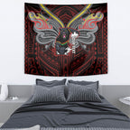Custom Penrith Panthers Tapestry Black Panther Warrior Polynesia Islander Rugby Mascot