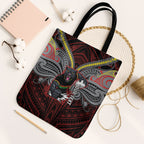 Custom Penrith Panthers Tote Bag Black Panther Warrior Polynesia Islander Rugby Mascot
