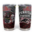 Custom Penrith Panthers Tumbler Cup Black Panther Warrior Polynesia Islander Rugby Mascot