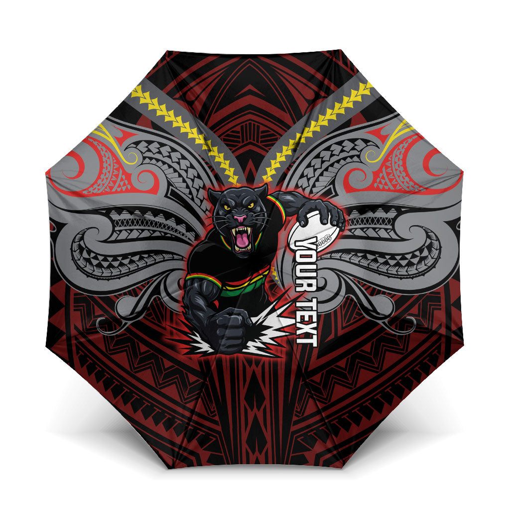 Custom Penrith Panthers Umbrella Black Panther Warrior Polynesia Islander Rugby Mascot