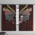 Custom Penrith Panthers Window Curtain Black Panther Warrior Polynesia Islander Rugby Mascot