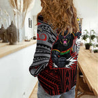 Custom Penrith Panthers Women Casual Shirt Black Panther Warrior Polynesia Islander Rugby Mascot
