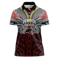 Custom Penrith Panthers Women Polo Shirt Black Panther Warrior Polynesia Islander Rugby Mascot