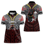 Custom Penrith Panthers Women Polo Shirt Black Panther Warrior Polynesia Islander Rugby Mascot